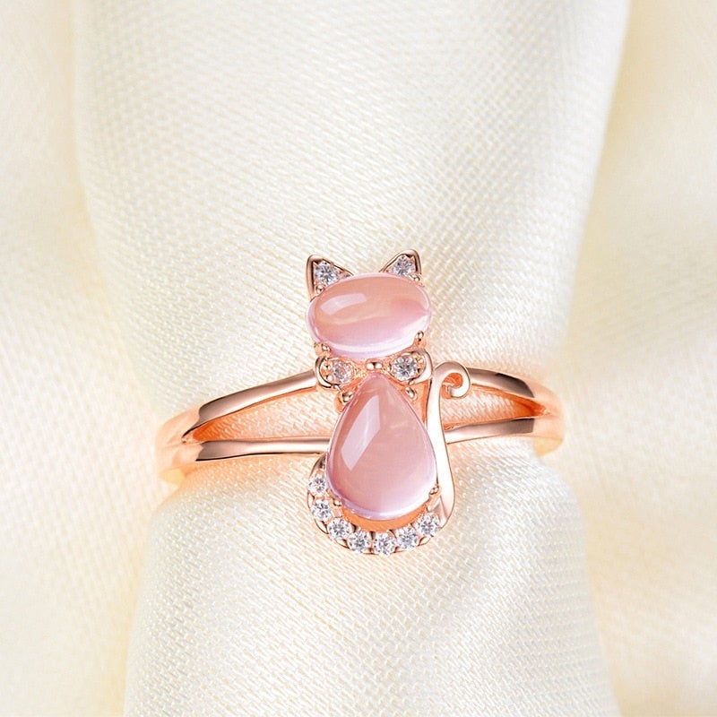 Anillo Gato en Oro Rosa