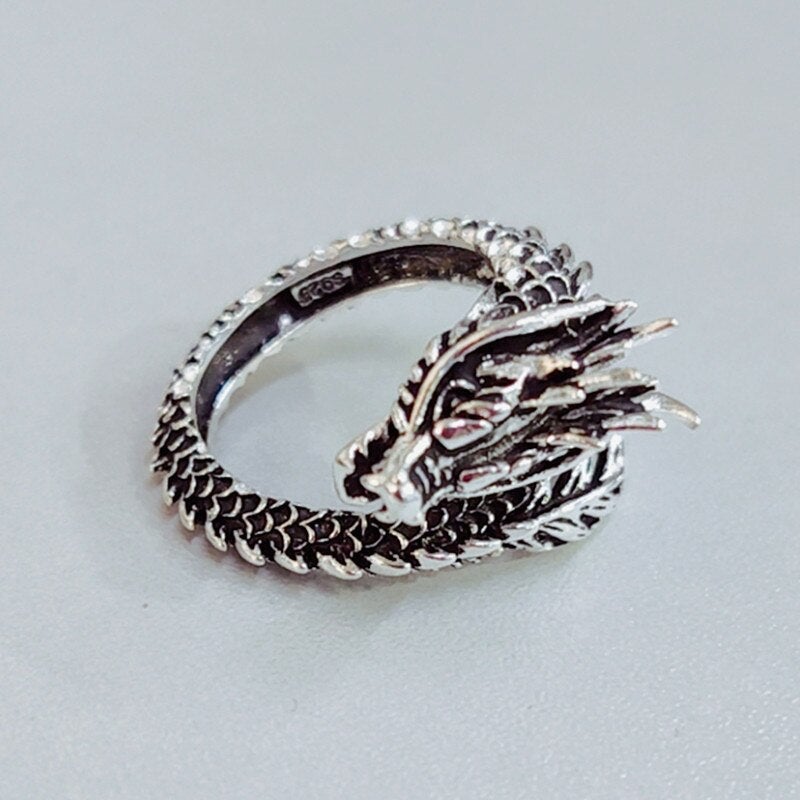 Anillo de Dragón Ajustable en Plata