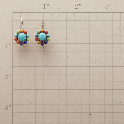 Aretes Redondos Turquesa Multicolor