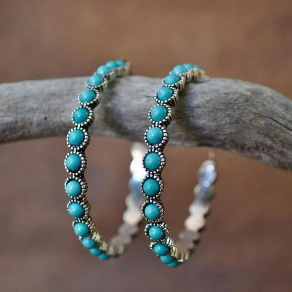 Aretes Vintage Circulares Turquesa