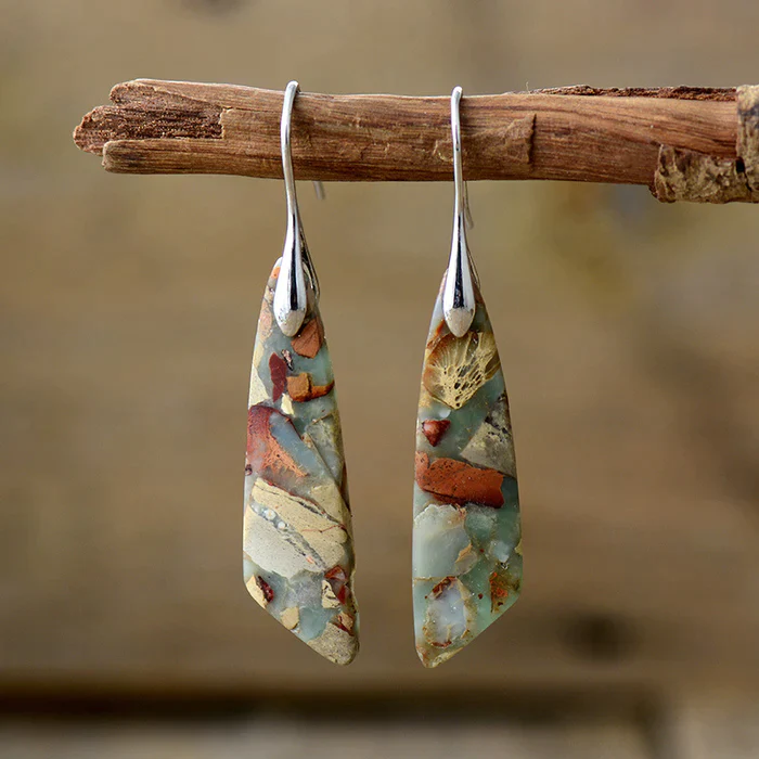 Aretes Piedra Natural Vintage