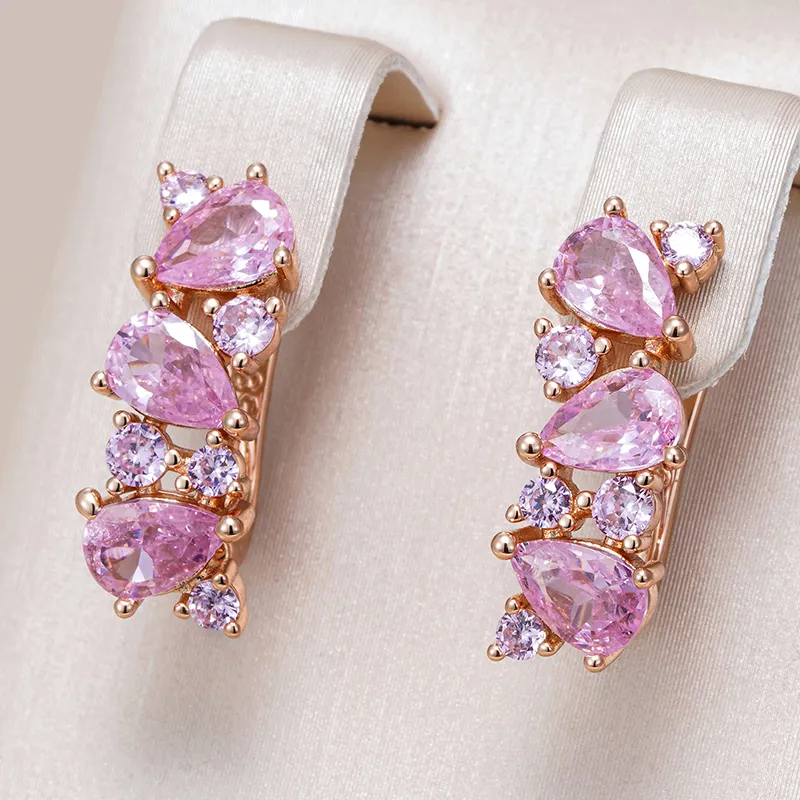 Aretes Elegantes con Cristales Rosa