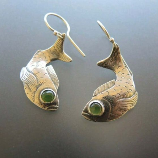 Aretes Pez Koi Vintage en Plata