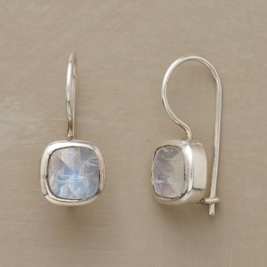 Aretes Cristal Lunar Cuadrado Vintage