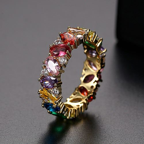 Anillo Vintage de Circonitas Multicolor