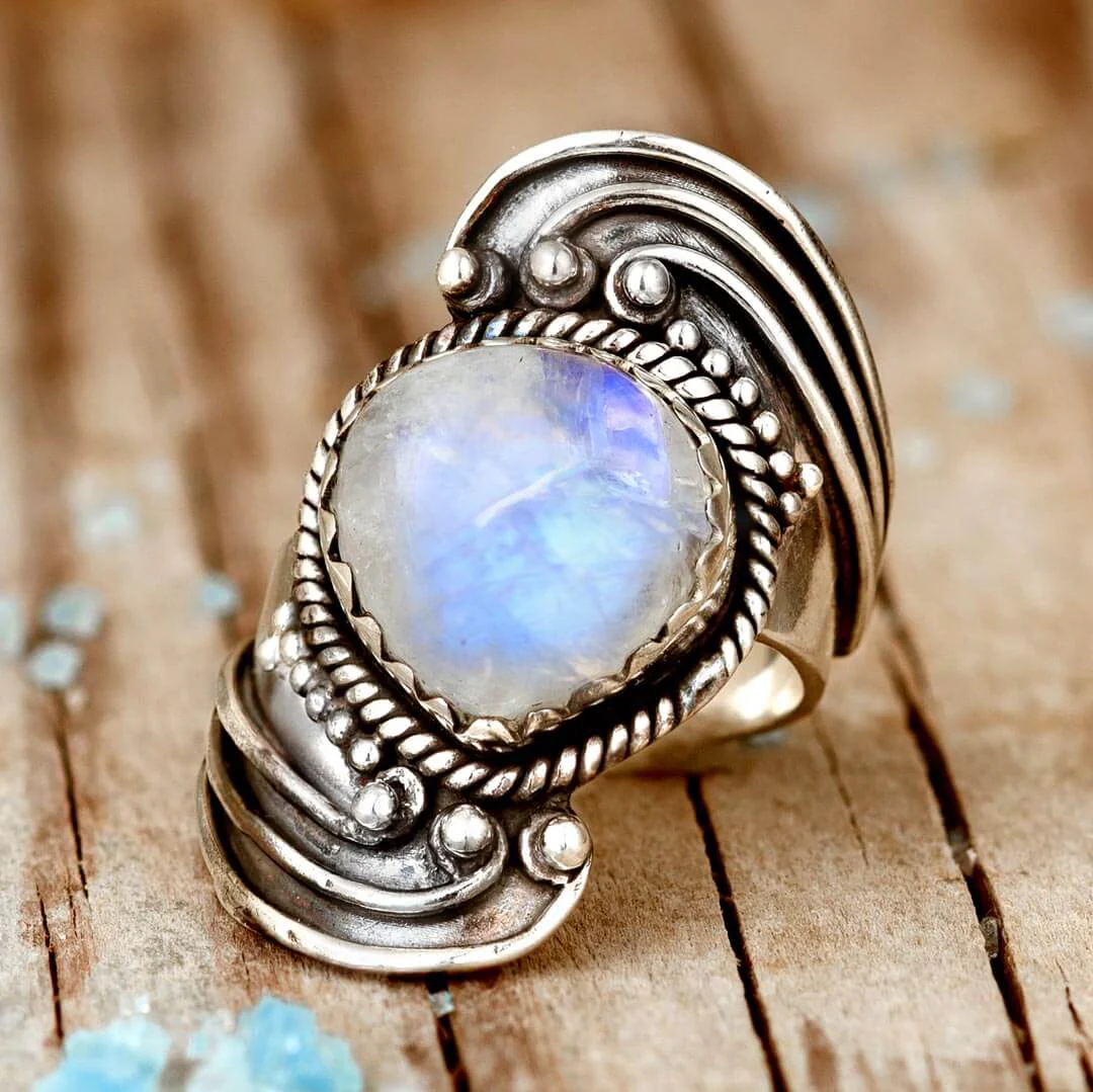 Anillo Lunar Espiral Vintage