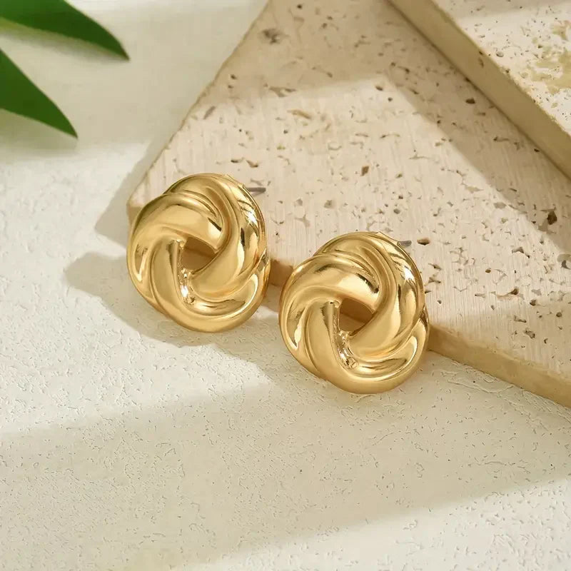 Aretes Espiral Dorado Vintage
