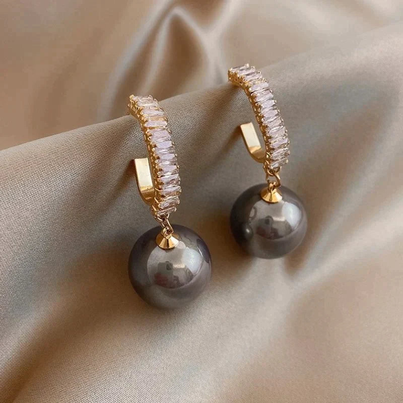 Aretes de Lujo con Perlas y Circonitas