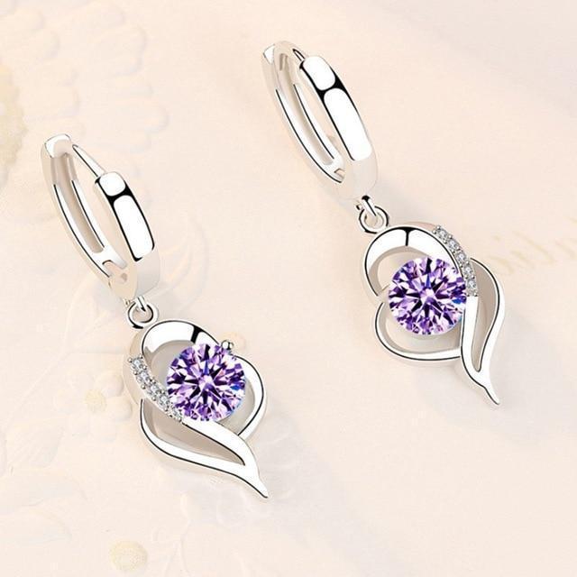 Aretes Florales de Plata 925 y Circonita Incrustada